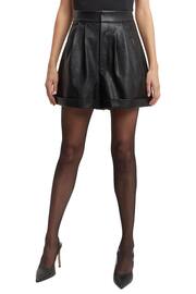 Bardot Black Leon Vegan Leather Shorts - Image 1 of 6