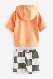 Orange Short Sleeve Hooded Sweatshirt and Shorts Set (3mths-7yrs) - Image 4 of 5