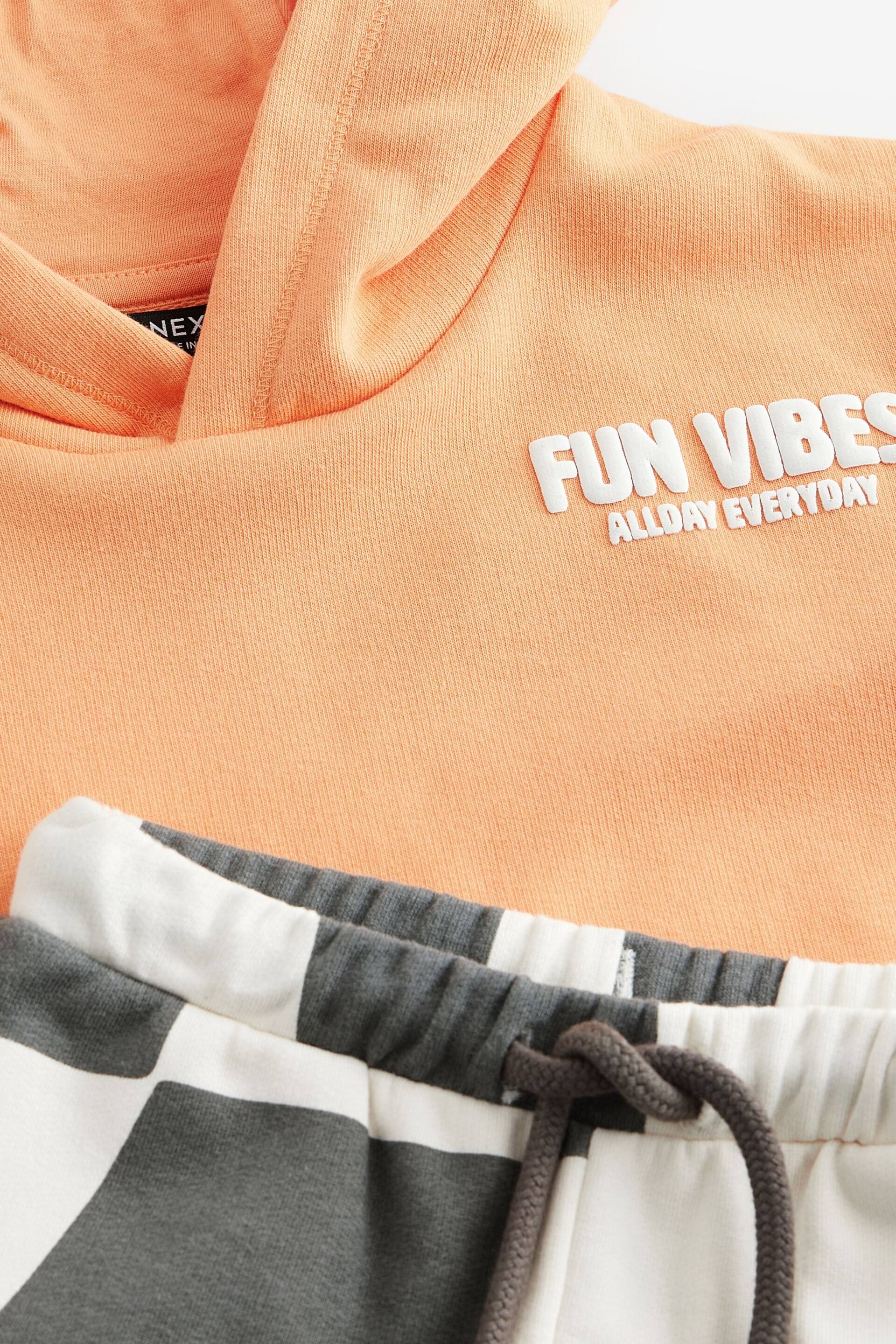 Orange Short Sleeve Hooded Sweatshirt and Shorts Set (3mths-7yrs) - Image 5 of 5