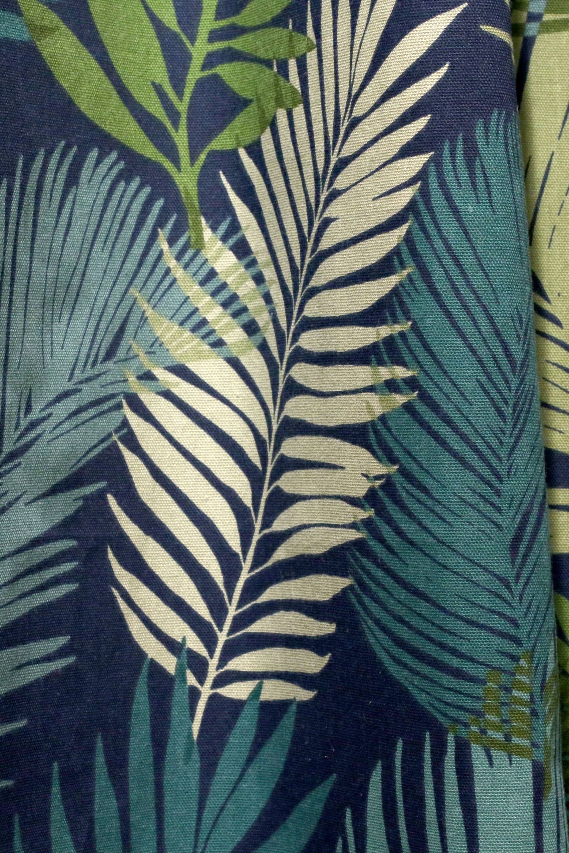 Fusion Green Tropical Leaves Lined Eyelet Curtains - Image 4 of 4