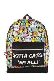 Vanilla Underground Black Pokemon Unisex Kids Multi Character Print And Gotta Catch Em All Backpack - Image 1 of 3