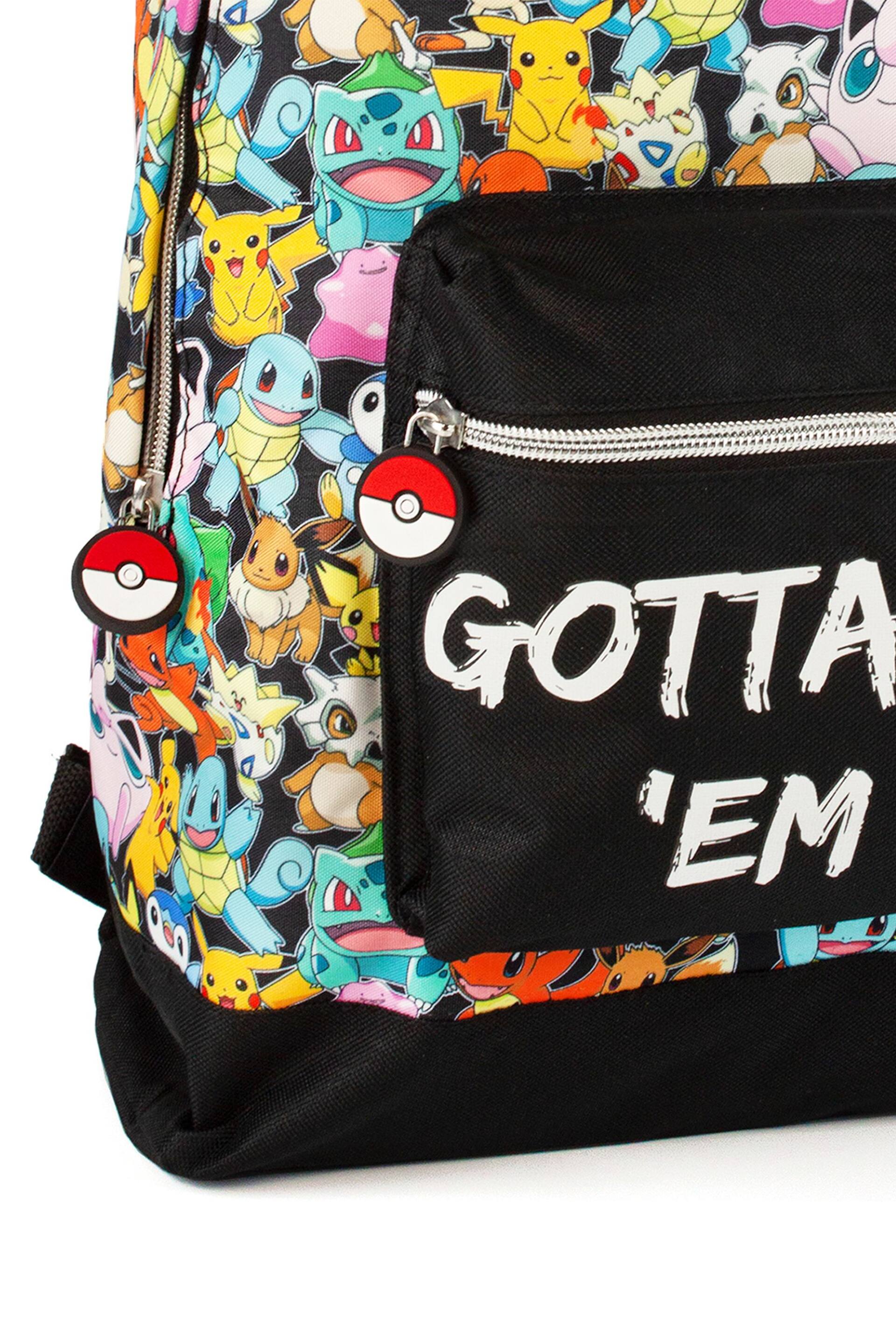 Vanilla Underground Black Pokemon Unisex Kids Multi Character Print And Gotta Catch Em All Backpack - Image 2 of 3