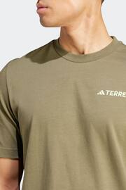 adidas Terrex Khaki Green Graphic T-Shirt - Image 5 of 7