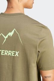 adidas Terrex Khaki Green Graphic T-Shirt - Image 6 of 7