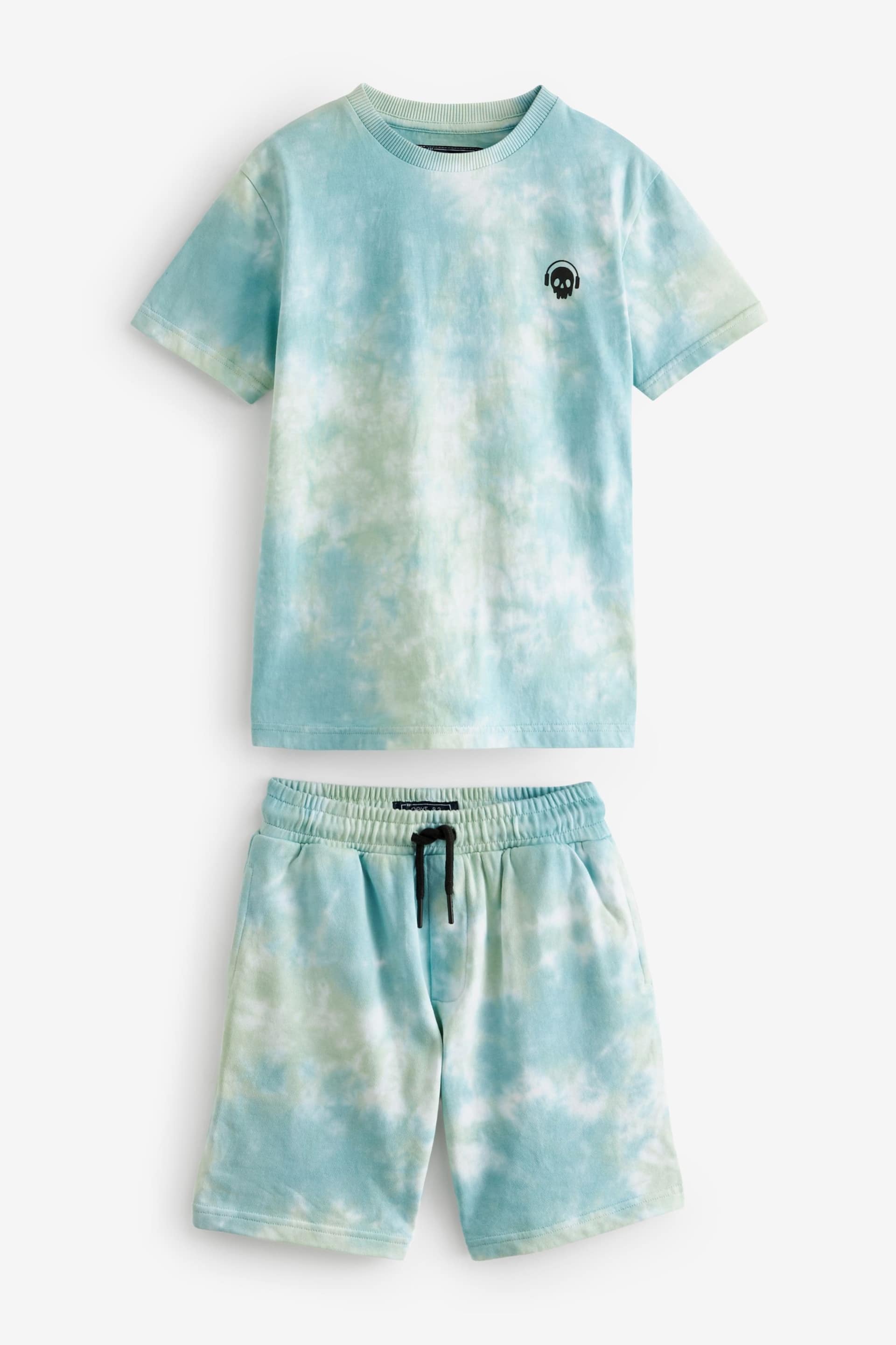 Mineral Green Tie Dye T-Shirt and Shorts Set (3-16yrs) - Image 1 of 3