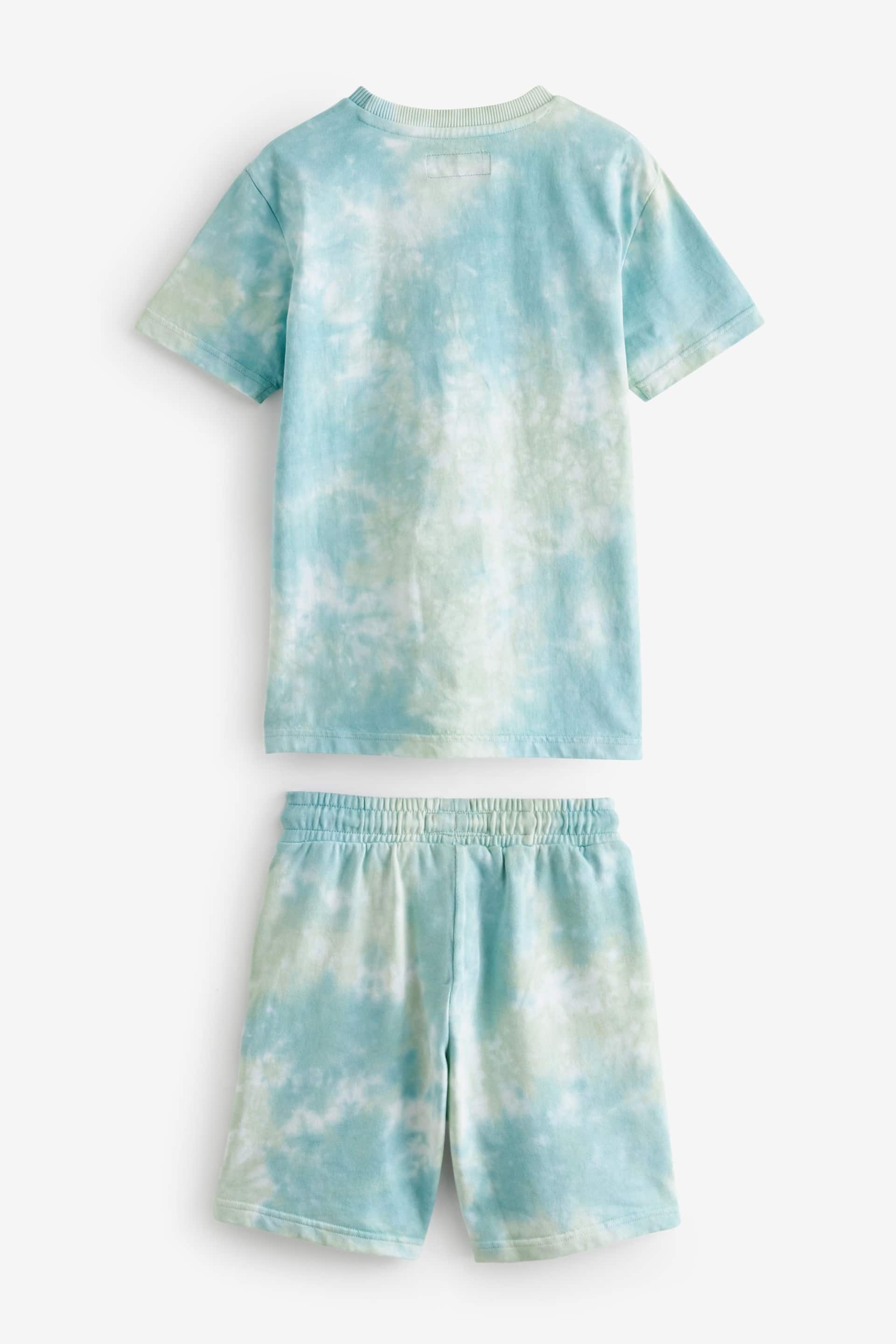 Mineral Green Tie Dye T-Shirt and Shorts Set (3-16yrs) - Image 2 of 3