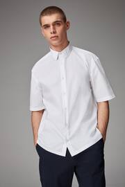 White EDIT Boxy Fit Short Sleeve Cotton Shirt - Image 3 of 6