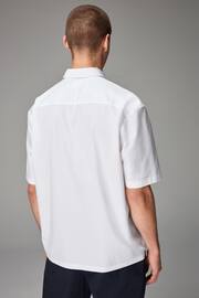 White EDIT Boxy Fit Short Sleeve Cotton Shirt - Image 4 of 6