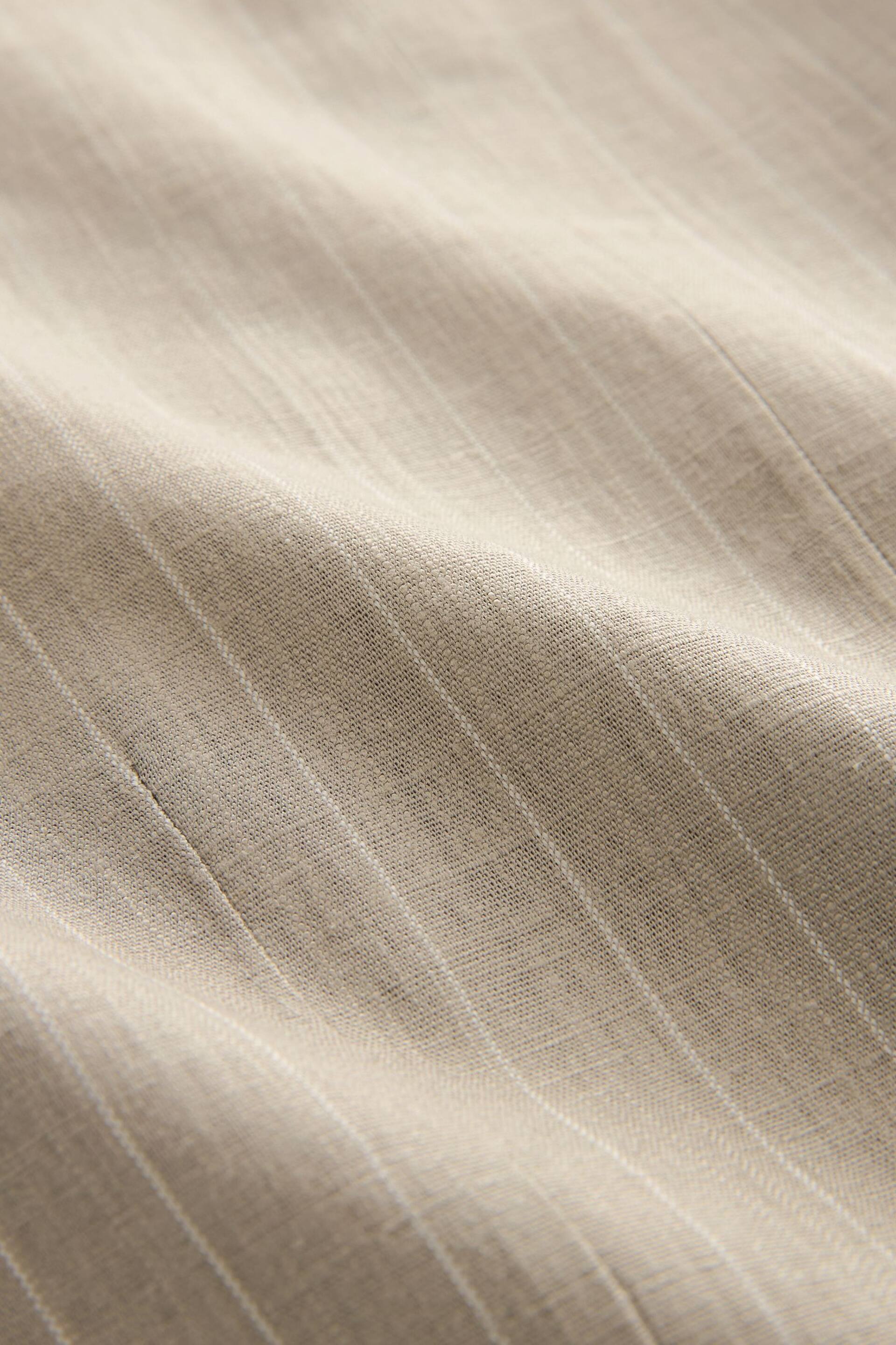 Mink Brown Striped Linen Waistcoat - Image 6 of 6