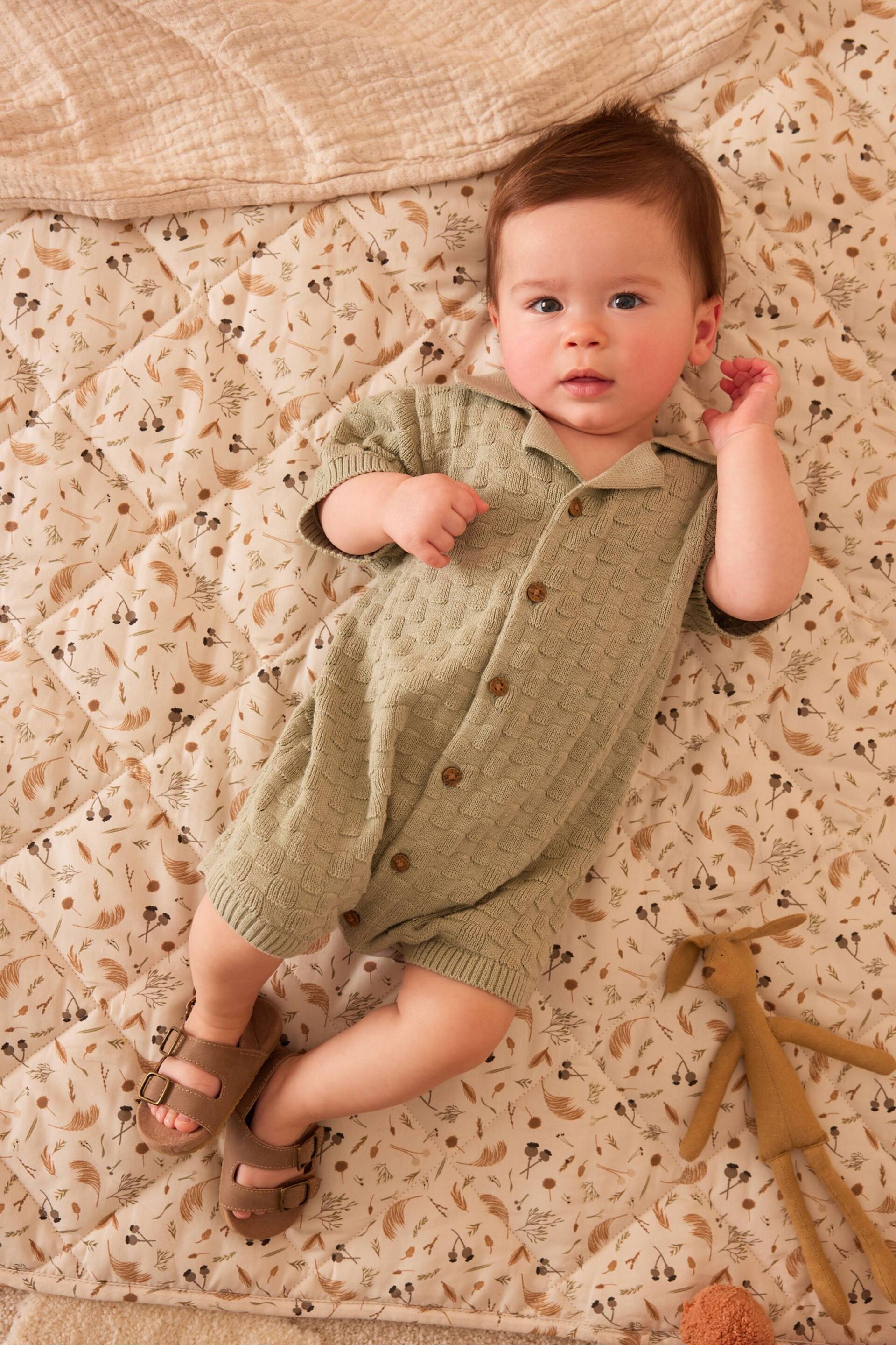 Sage Green Baby Knitted Romper (0mths-2yrs) - Image 2 of 10
