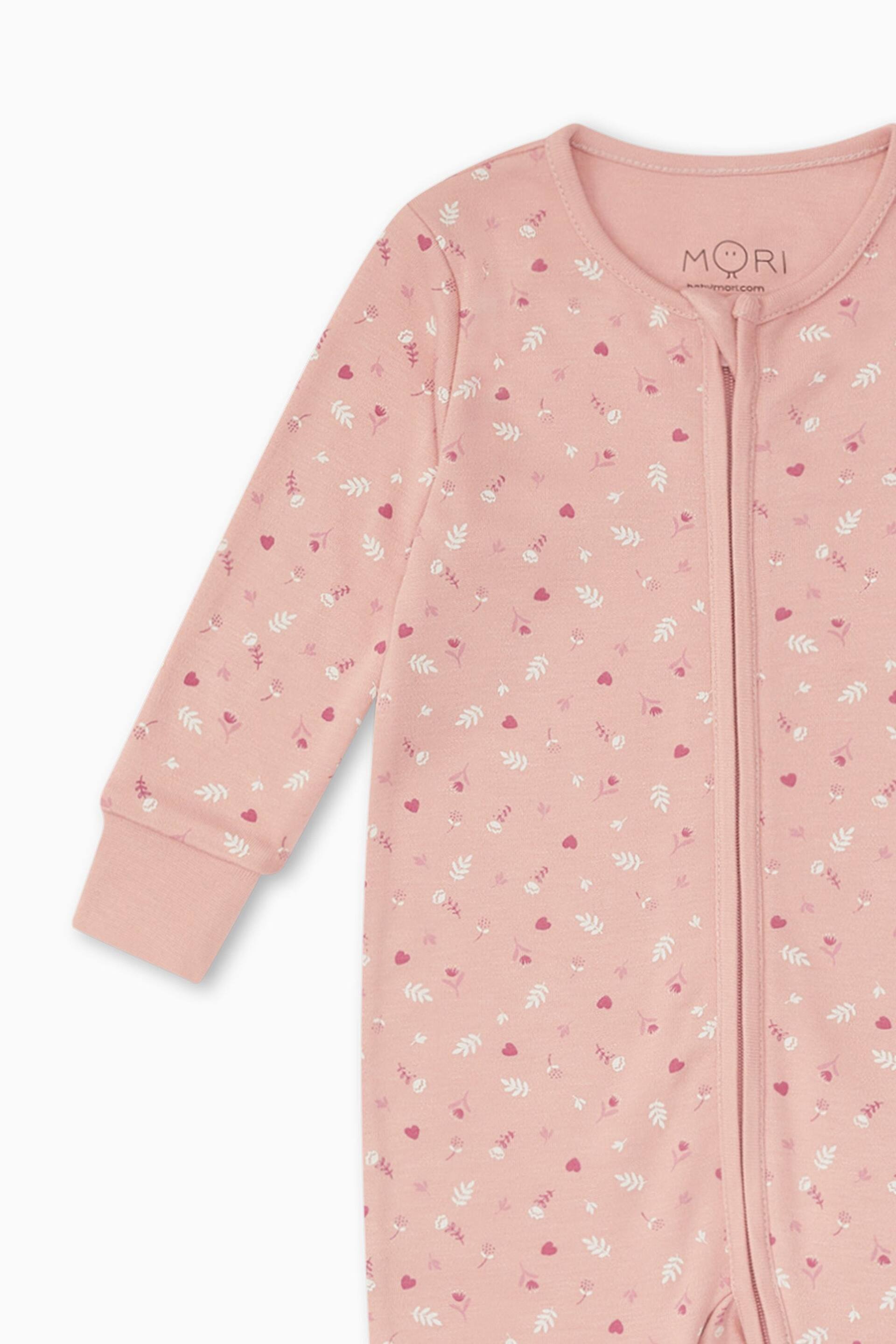 Mori Organic Cotton & Bamboo Clever Zip Up Sleepsuit - Image 3 of 4
