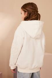 White Broderie Zip Through Hoodie (3-16yrs) - Image 4 of 10