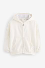 White Broderie Zip Through Hoodie (3-16yrs) - Image 6 of 10
