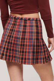 Superdry Dark Red Mid Rise Check Mini Skirt - Image 2 of 3
