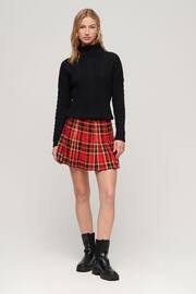 Superdry Red Mid Rise Check Mini Skirt - Image 3 of 3