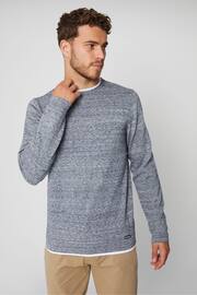 Threadbare Blue Cotton Crew Neck Jumper With Mock T-Shirt - Image 4 of 4