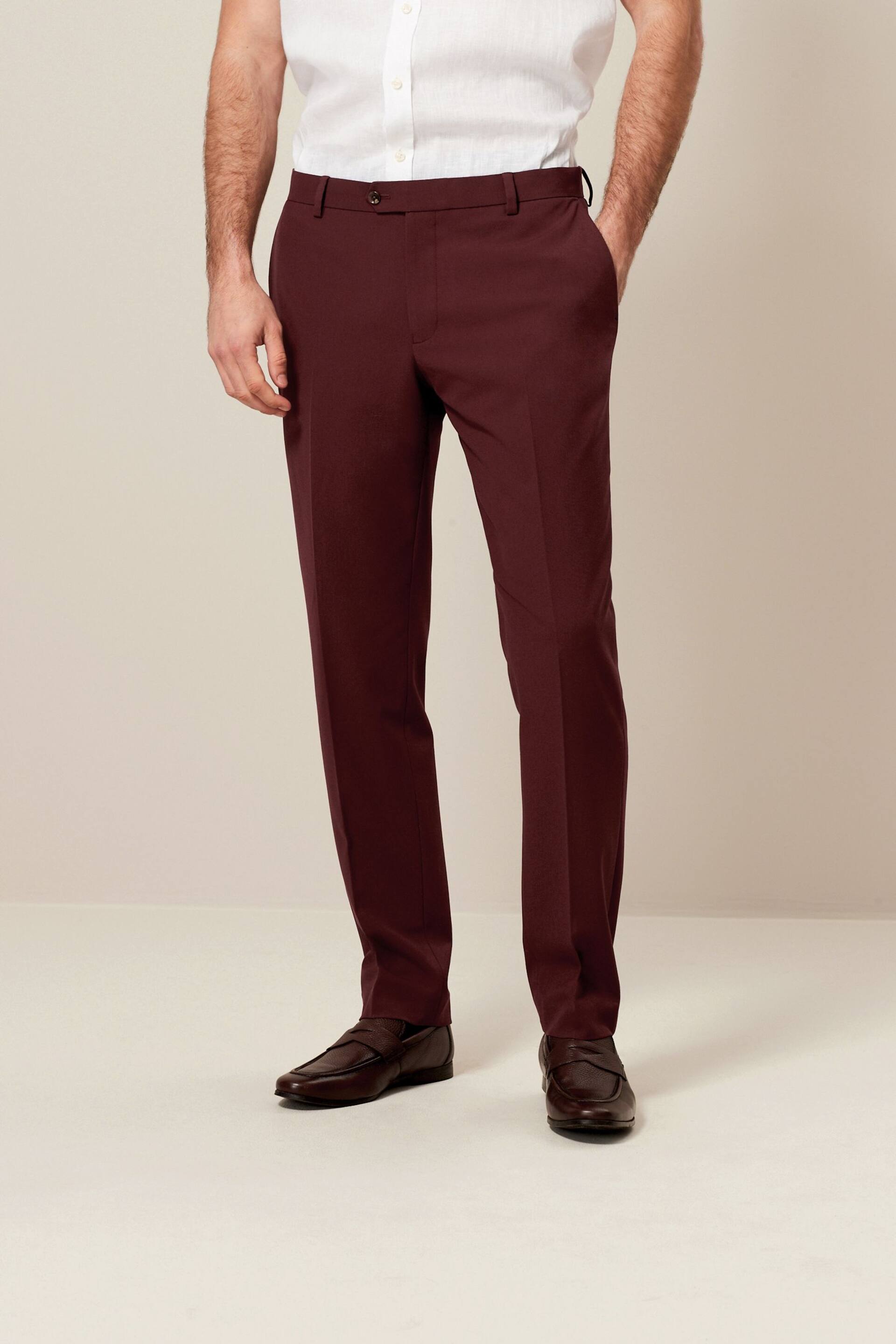 Brick Red Regular Fit Motionflex Stretch Suit: Trousers - Image 1 of 8
