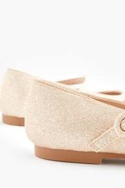 Champagne Gold Glitter Wide Fit (G) Mary Jane Occasion Shoes - Image 3 of 5