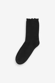 Black Frill Top Cushion Sole Ankle Socks 4 Pack - Image 2 of 5