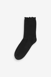 Black Frill Top Cushion Sole Ankle Socks 4 Pack - Image 3 of 5