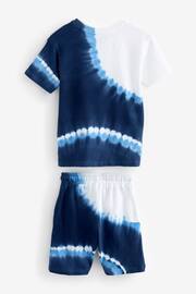 Navy Blue Tie Dye T-Shirt and Shorts Set (3-16yrs) - Image 4 of 5