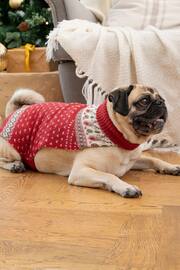 JoJo Maman Bébé Red Reindeer Fair Isle Pets Jumper - Image 1 of 3