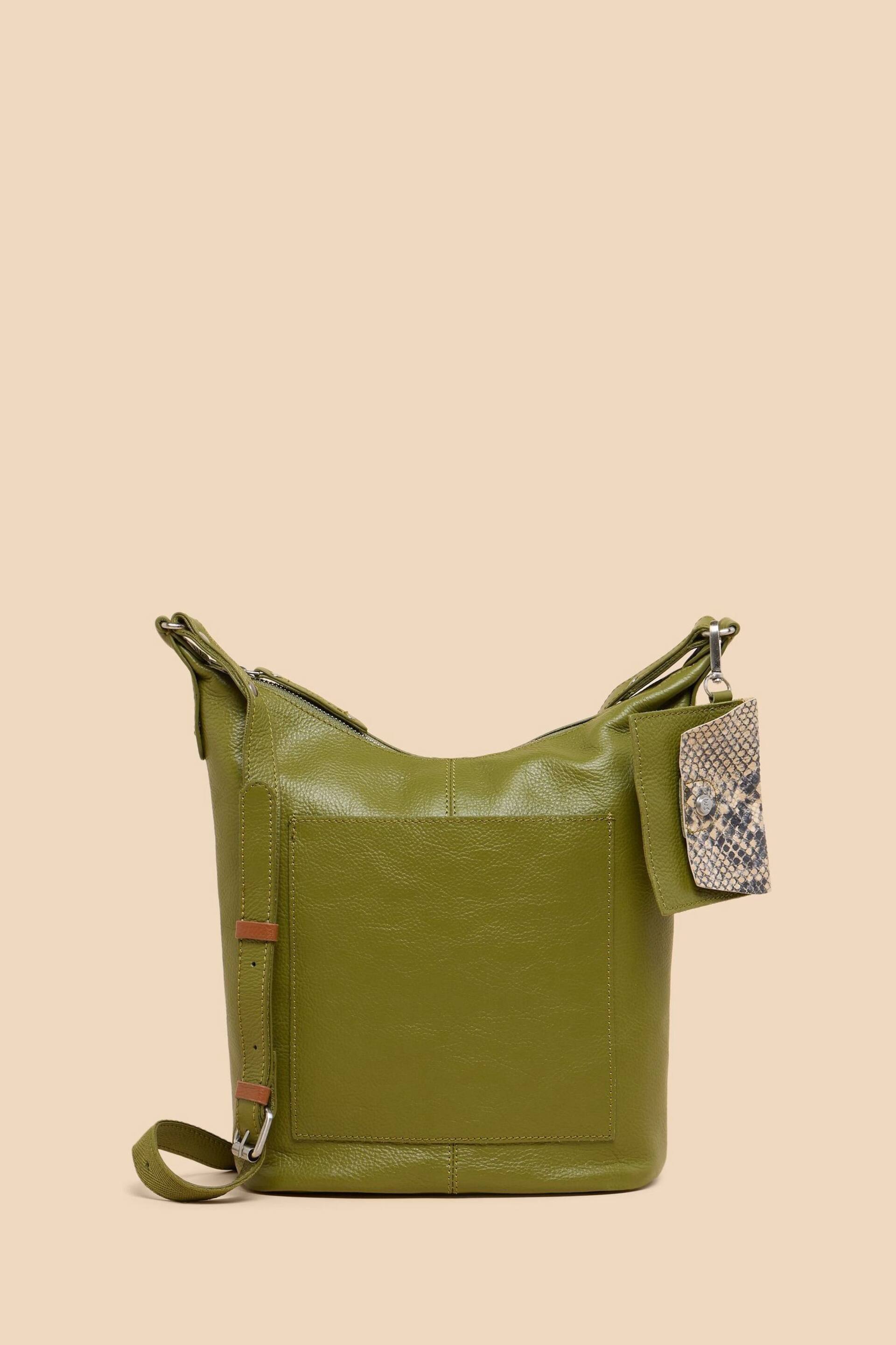 White Stuff Green Fern Leather Cross-Body Bag - Image 1 of 4