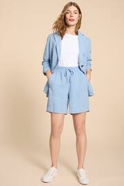 White Stuff Blue Elle Linen Blend Shorts - Image 3 of 7