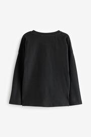 Black Sequin Star Long Sleeve T-Shirt (3-16yrs) - Image 6 of 7
