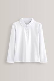 White 2 Pack Cotton Stretch Long Sleeve Pretty School Jersey Tops (3-14yrs) - Image 2 of 4