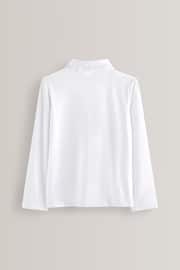 White 2 Pack Cotton Stretch Long Sleeve Pretty School Jersey Tops (3-14yrs) - Image 3 of 4
