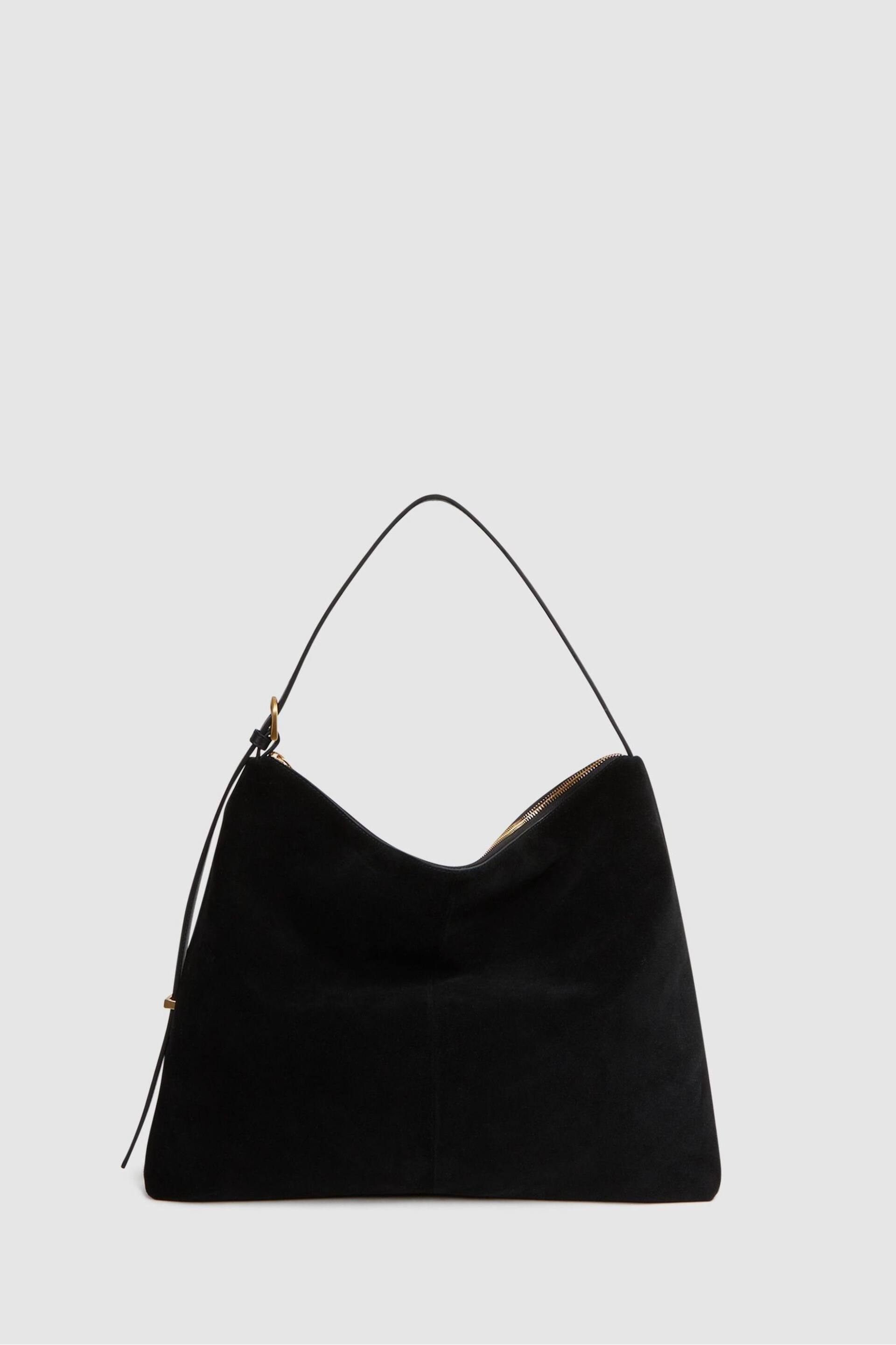 Reiss Black Vigo Leather Suede Handbag - Image 3 of 6