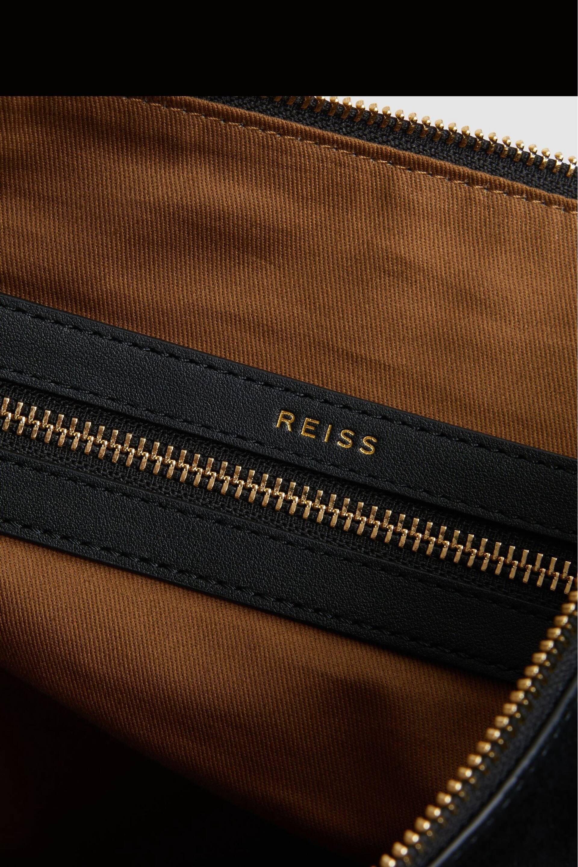 Reiss Black Vigo Leather Suede Handbag - Image 4 of 6
