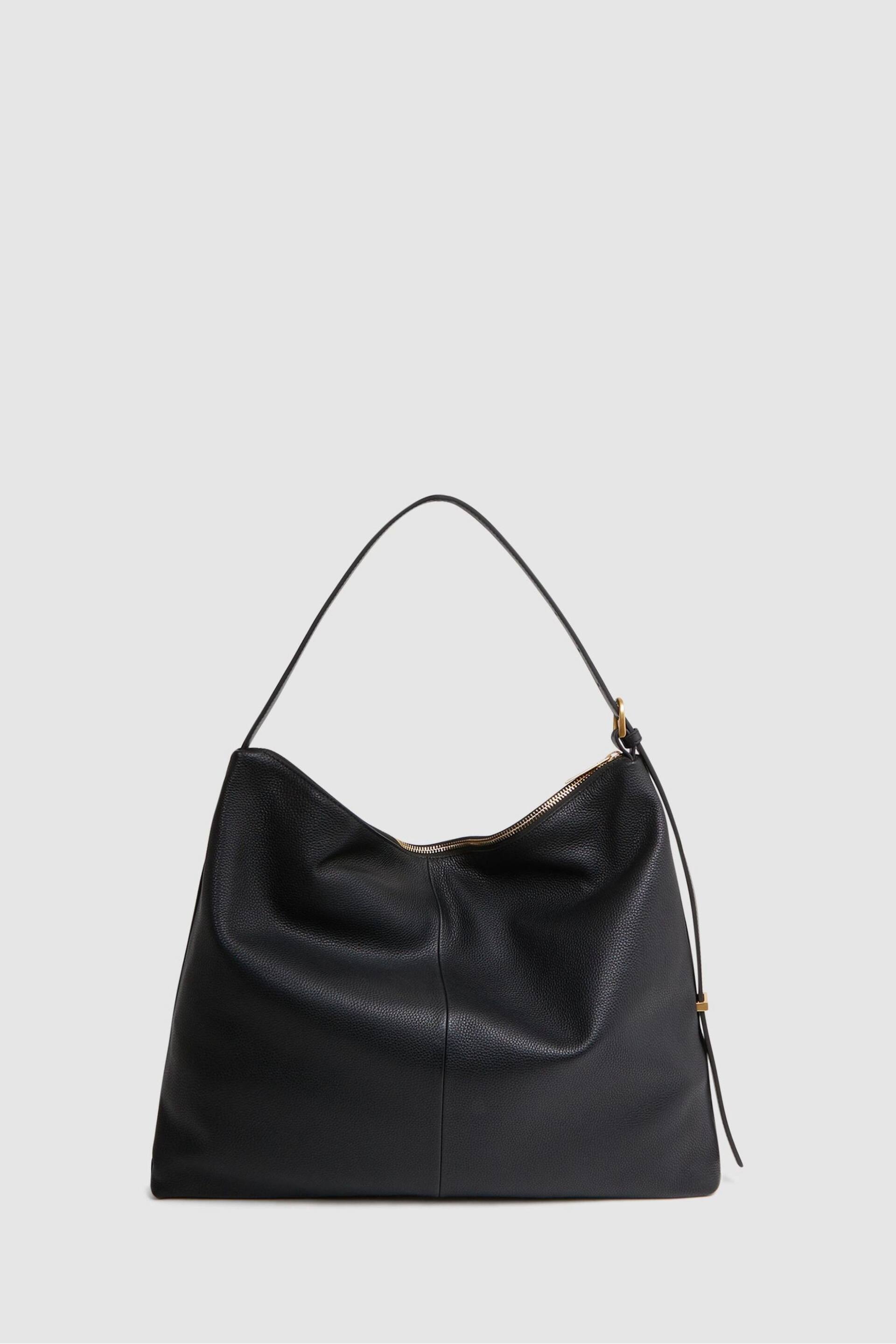 Reiss Black Vigo Leather Suede Handbag - Image 5 of 6