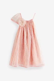Pink Floral Sequin One Shoulder Party Dress (3-16yrs) - Image 5 of 8
