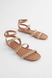 Tan Brown Regular/Wide Fit Forever Comfort® Studded Detail Sandals - Image 1 of 6