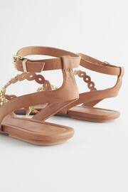 Tan Brown Regular/Wide Fit Forever Comfort® Studded Detail Sandals - Image 4 of 6