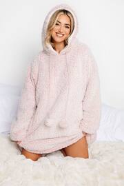 Yours Curve Pink Frost Tipped Snuggle Hoodie - Image 1 of 4