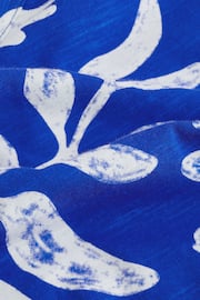 Blue/White Print V-Neck Bubble Hem Top - Image 6 of 6