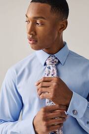 Light Blue/Light Pink Floral Occasion Shirt And Tie Pack - Image 4 of 7