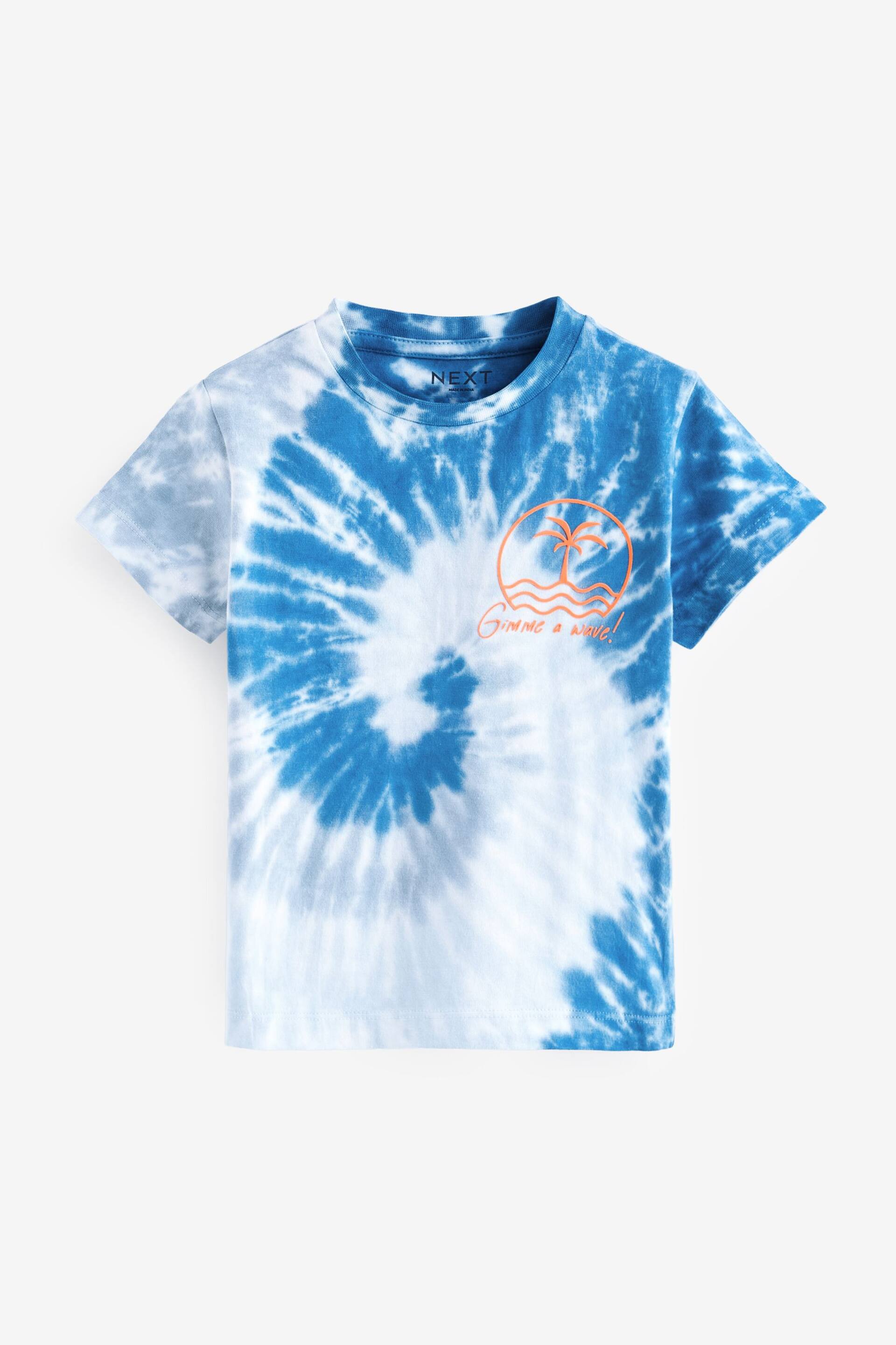 Blue Tie Dye Tie Dye Short Sleeve T-Shirt (3mths-7yrs) - Image 1 of 3