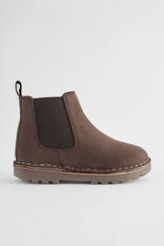 Chocolate Brown Wide Fit (G) Warm Lined Leather Chelsea Boots - Image 2 of 6