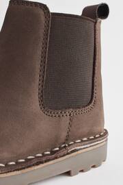 Chocolate Brown Wide Fit (G) Warm Lined Leather Chelsea Boots - Image 5 of 6