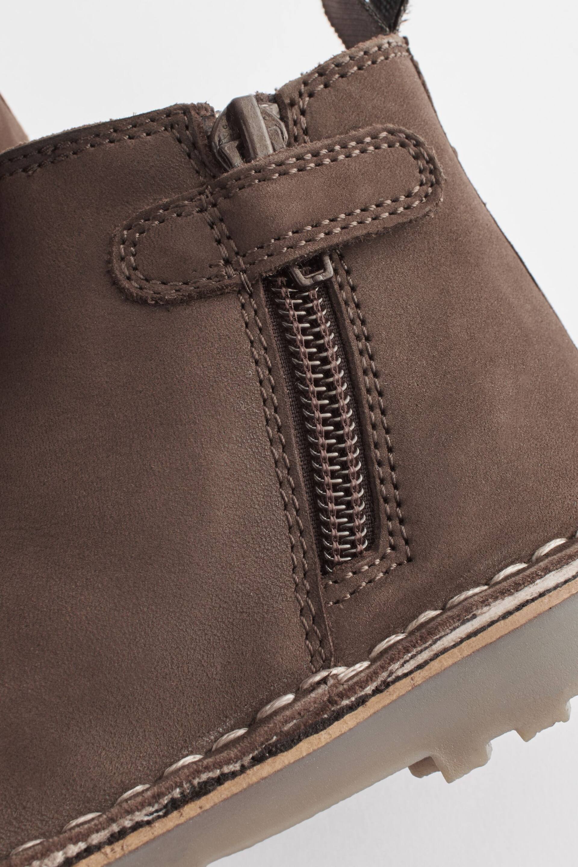 Chocolate Brown Wide Fit (G) Warm Lined Leather Chelsea Boots - Image 6 of 6