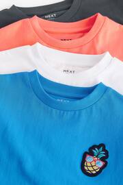 White/Grey/Blue/Orange Short Sleeve T-Shirt Set 4 Pack (3mths-7yrs) - Image 7 of 7
