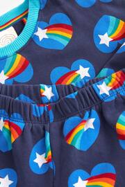 Little Bird by Jools Oliver Blue Rainbow Heart Sweat Top and Short Set - Image 7 of 7