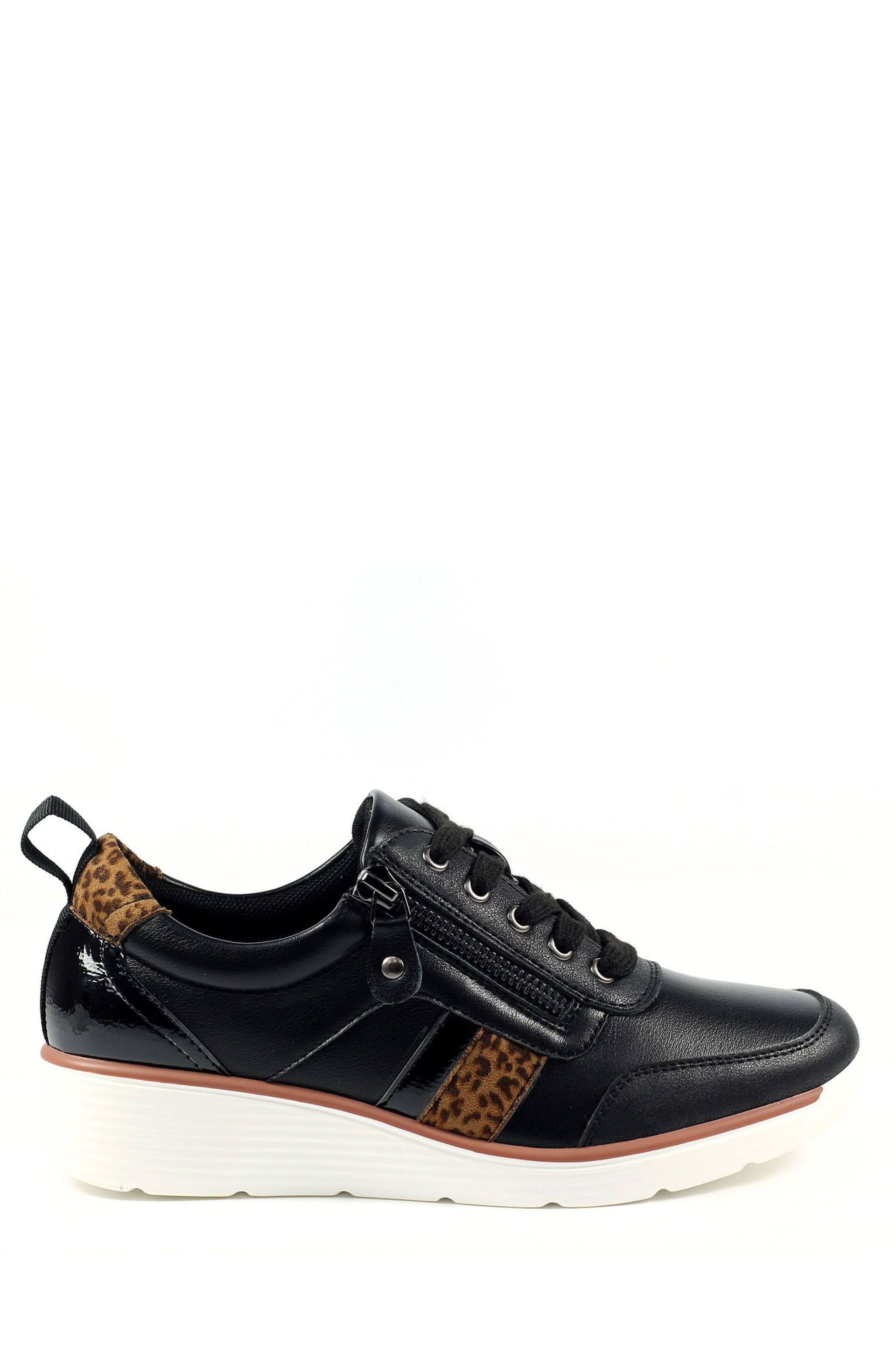 Lunar Rome Faux Leather Black Trainers - Image 3 of 8