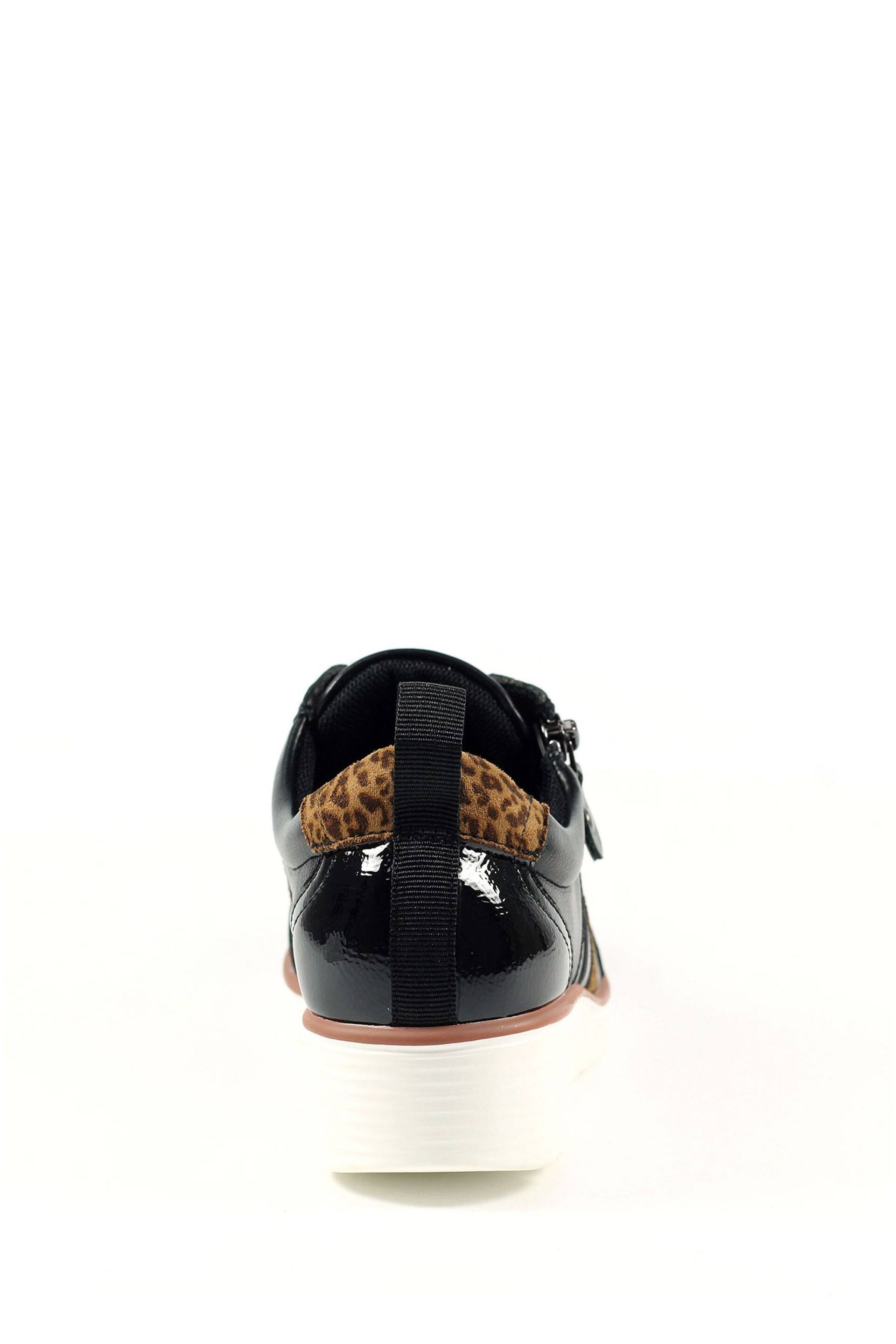 Lunar Rome Faux Leather Black Trainers - Image 4 of 8