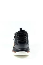 Lunar Rome Faux Leather Black Trainers - Image 5 of 8