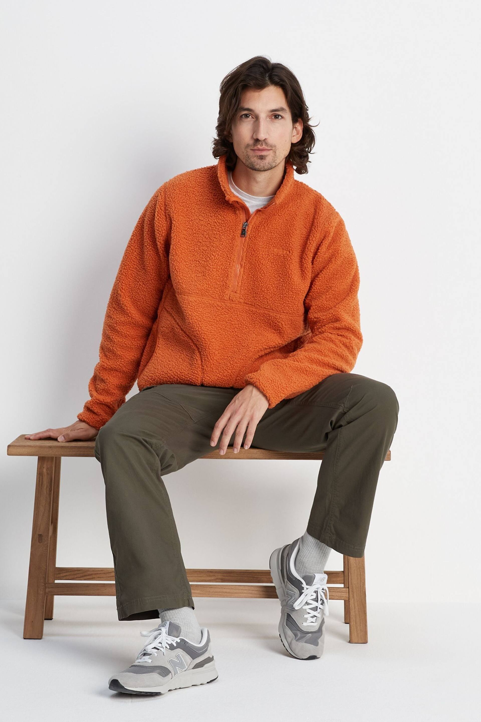 Tog 24 Orange Adams Sherpa Zip Neck Fleece - Image 5 of 9